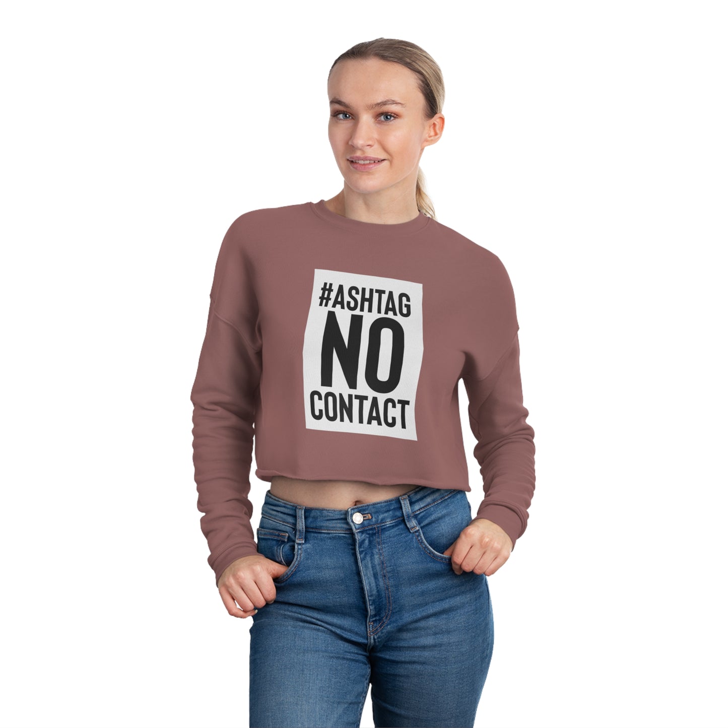 Hashtag No Contact Women's Cropped Sweatshirt